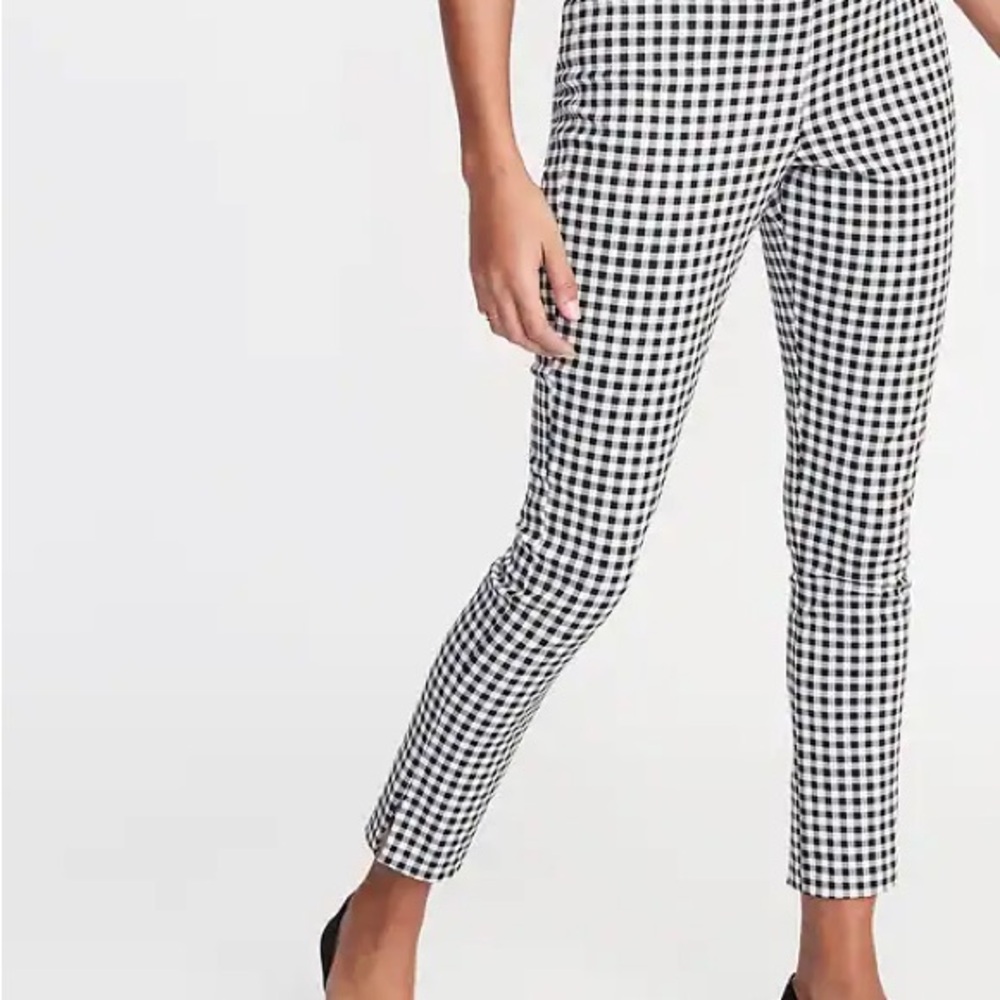 NWT Old Navy Black and White Gingham Checkered High Waisted Pants